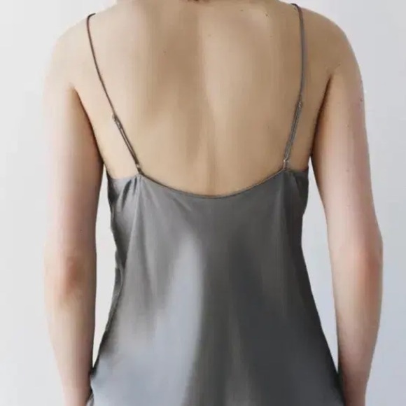 ZARA | ZW Collection Satin Effect Gray Camisole with Cream Lace Top - Picture 13 of 15